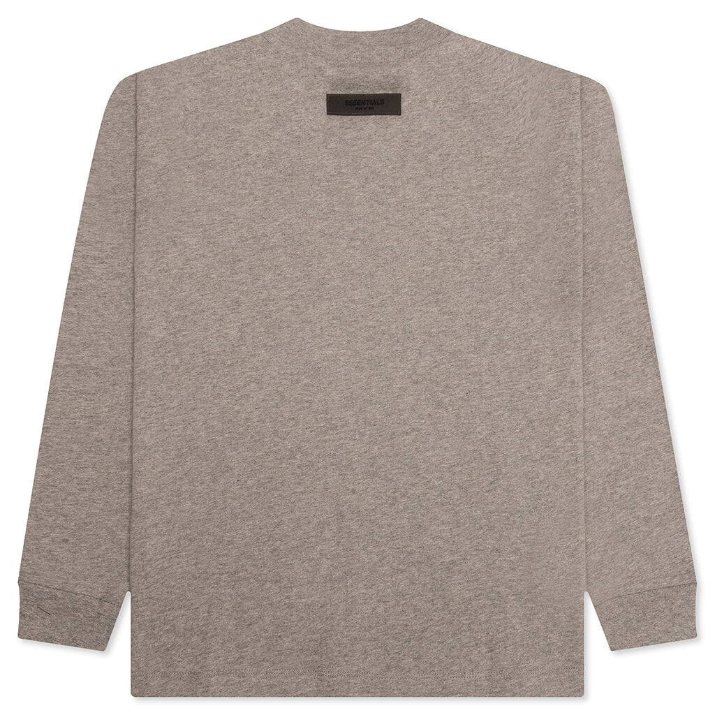 Essentials Kid's L/S Tee - Dark Oatmeal