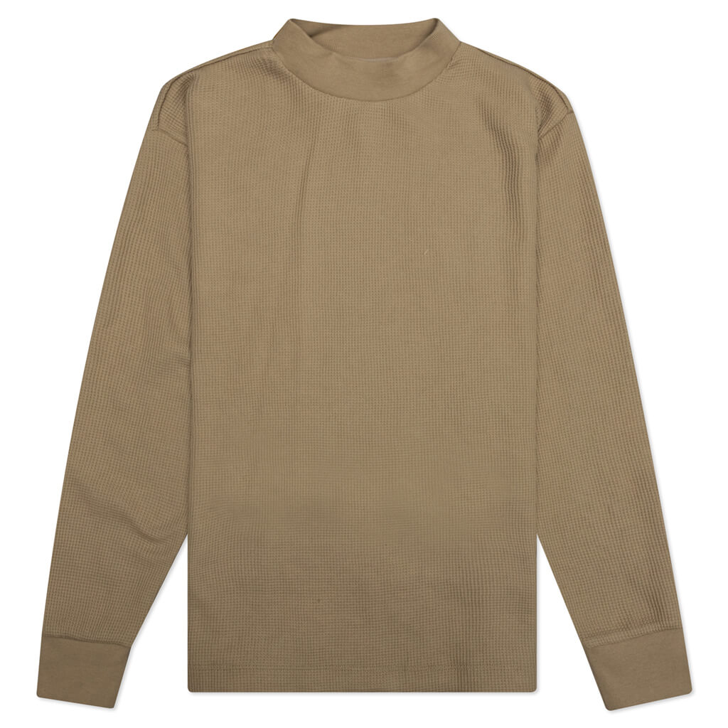 Essentials Kid's Mockneck Waffle - Oak