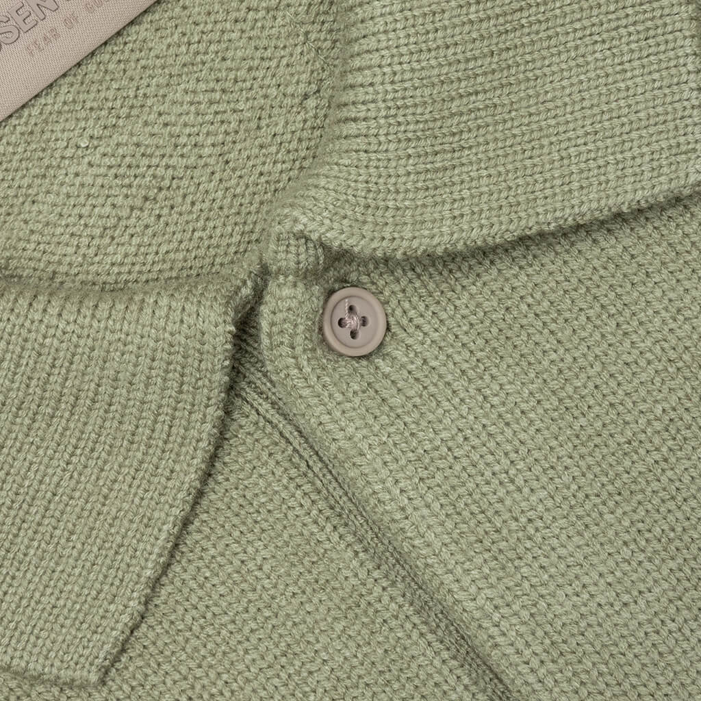 Essentials Knit L/S Polo - Seafoam, , large image number null