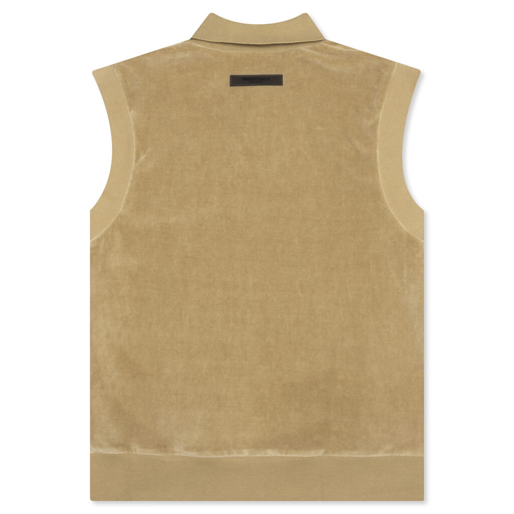 Essentials Women's Velour Sleeveless Polo - Oak