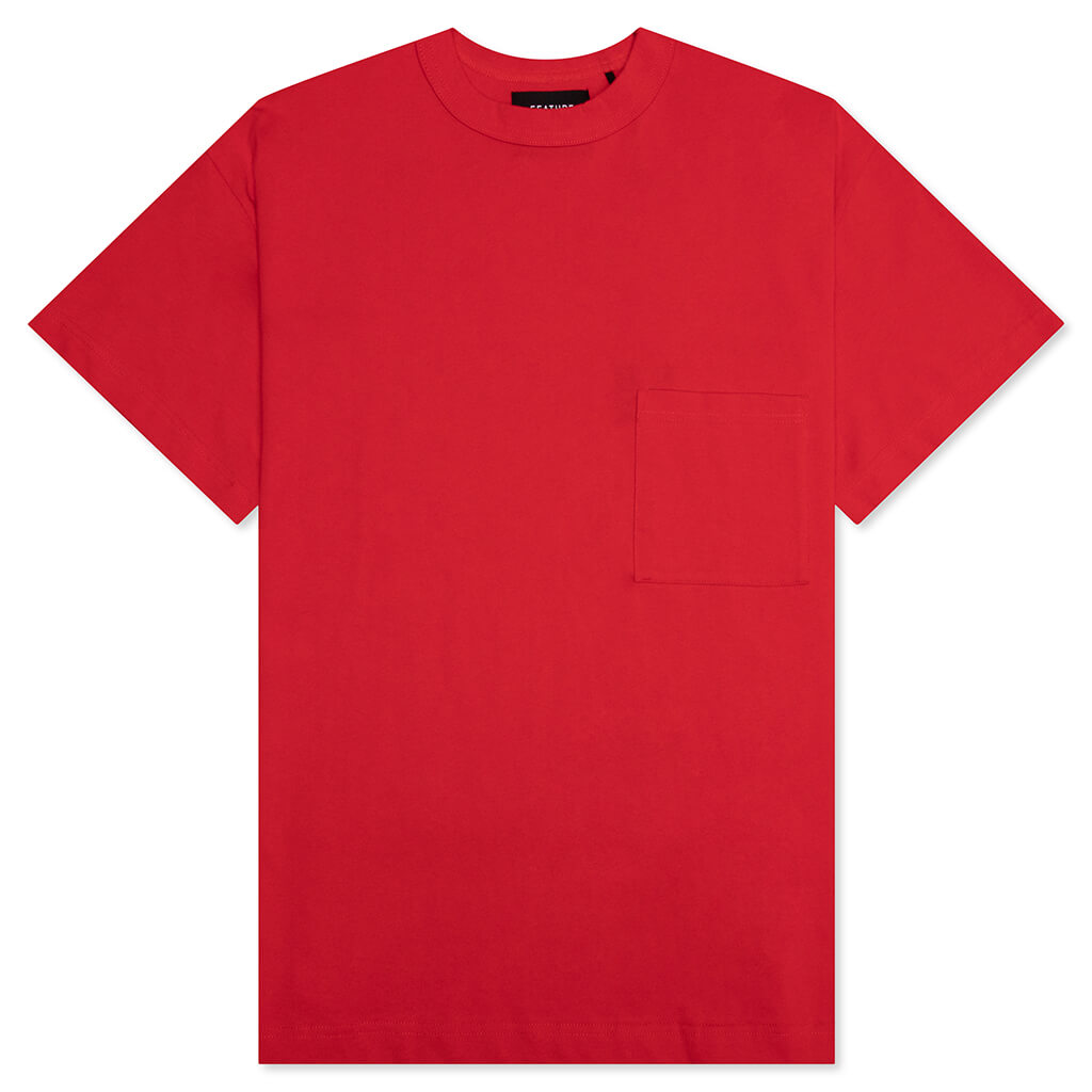 Jersey Braque Pocket Tee - Red