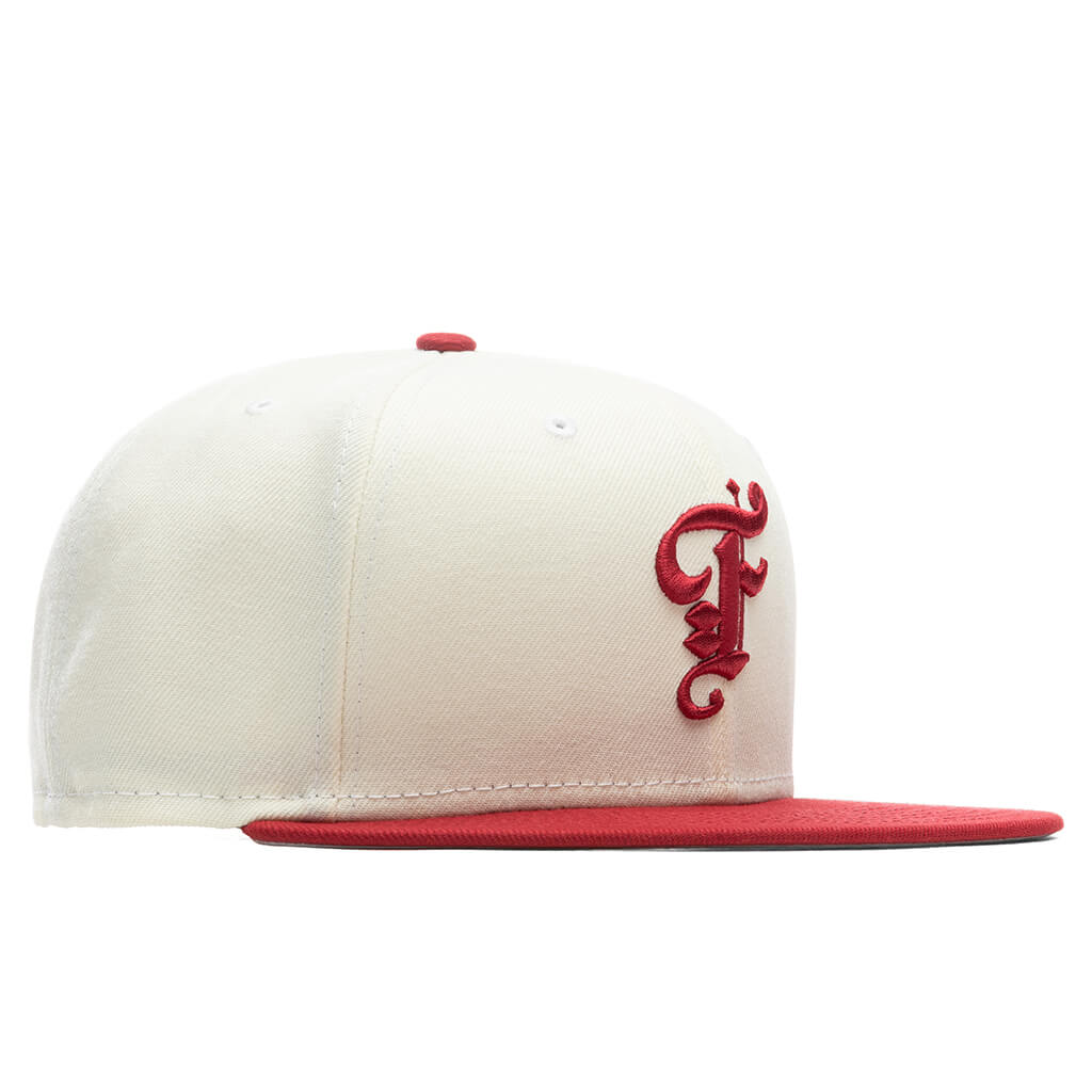 Feature x New Era OE Fitted Cap - Off-White/Pinot Red, , large image number null