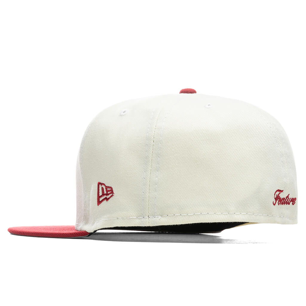 Feature x New Era OE Fitted Cap - Off-White/Pinot Red, , large image number null