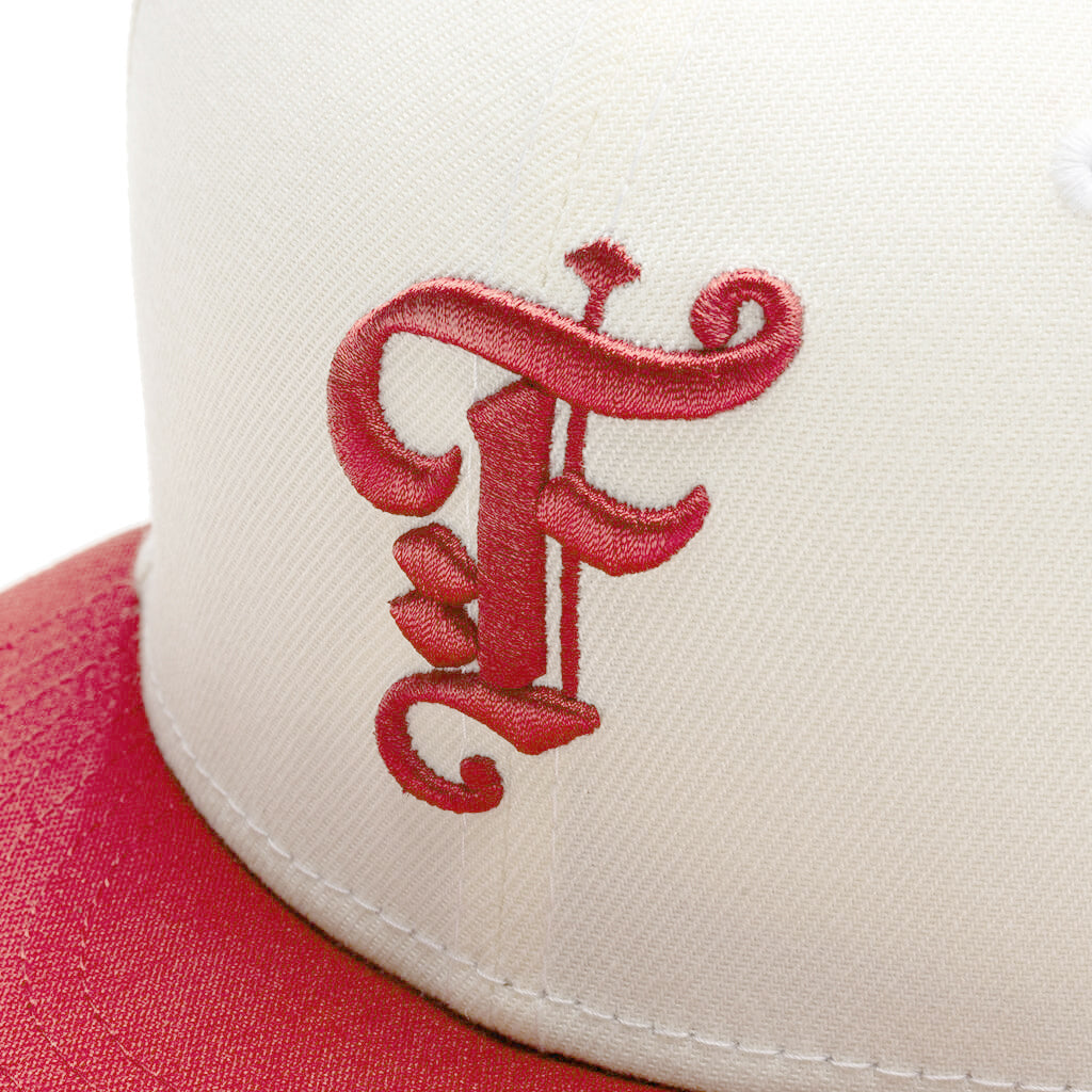 Feature x New Era OE Fitted Cap - Off-White/Pinot Red, , large image number null
