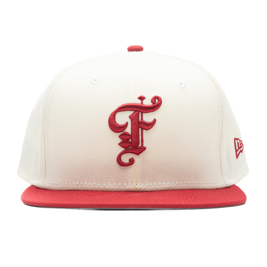 Feature x New Era OE Fitted Cap - Off-White/Pinot Red