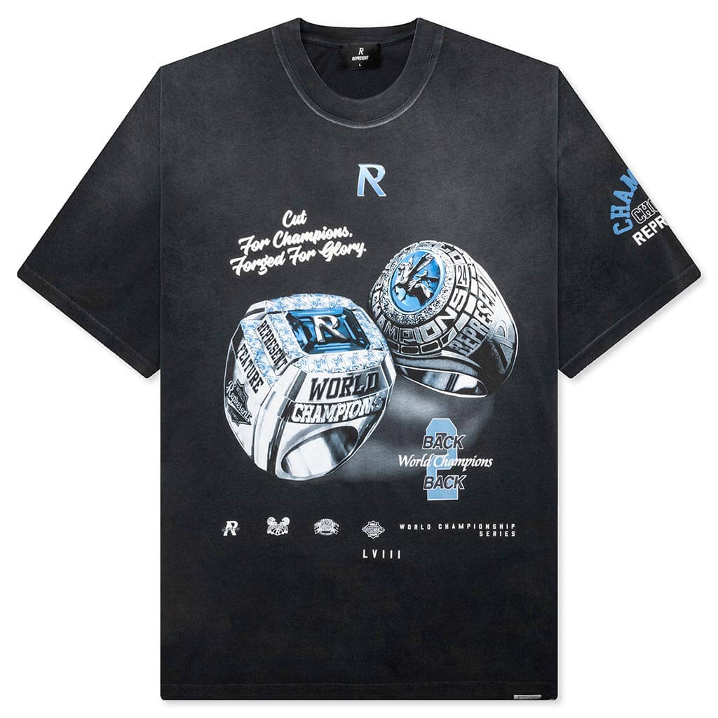 Feature x Represent Champion Rings T-Shirt - Stained Black, , large image number null
