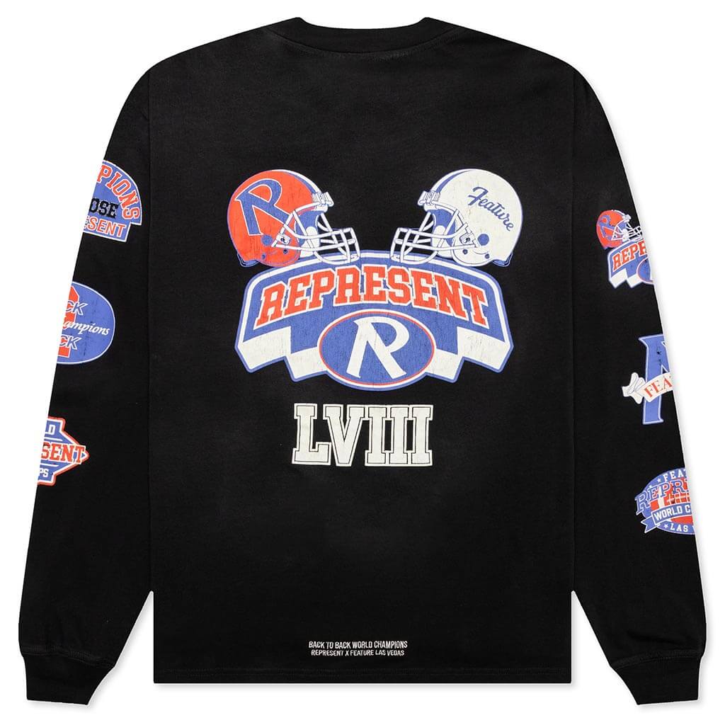 Feature x Represent Champions L/S T-Shirt - Stained Black