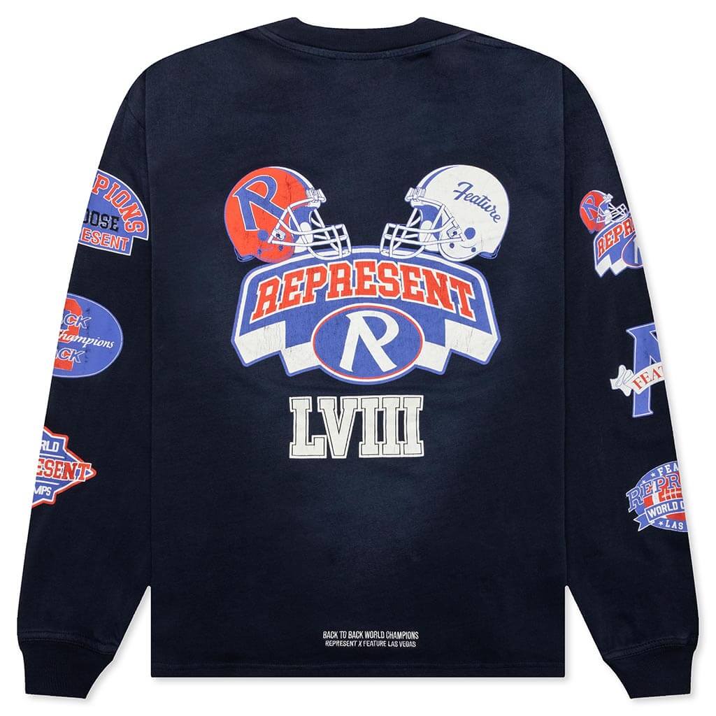 Feature x Represent Champions L/S T-Shirt - Midnight Navy