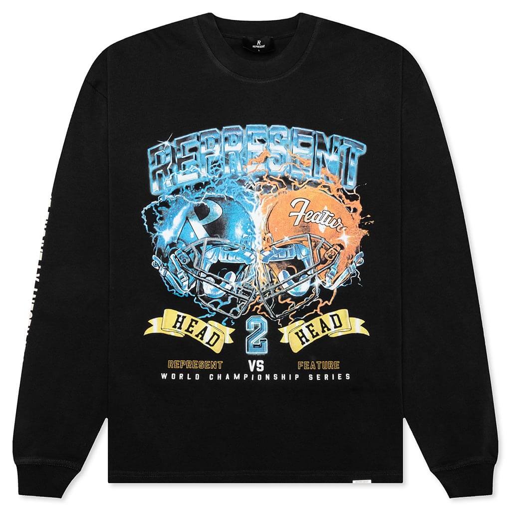Feature x Represent Head 2 Head L/S T-Shirt - Stained Black