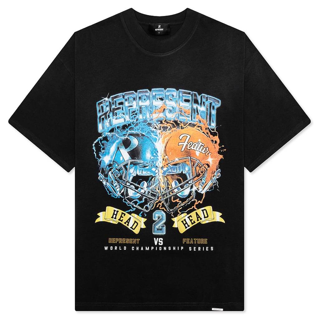 Feature x Represent Head 2 Head T-Shirt - Stained Black