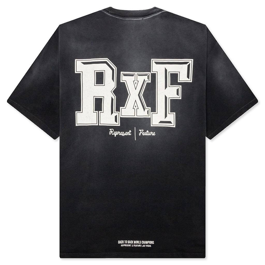 Feature x Represent Multi Logo T-Shirt - Stained Black