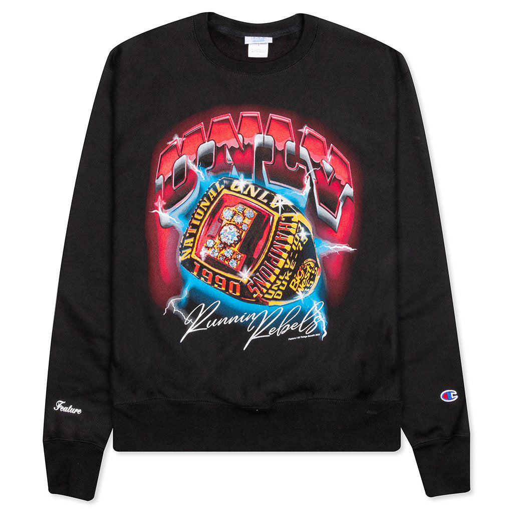 Feature x UNLV Ring of Thunder Crewneck Sweater - Black, , large image number null