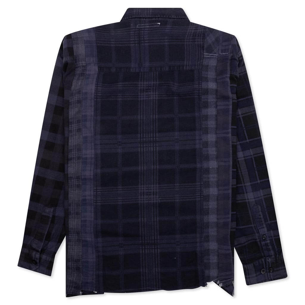 Flannel Shirt 7 Cuts Shirt Over Dye - Purple