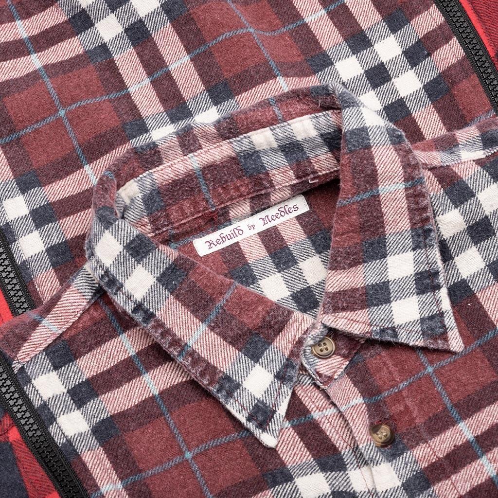 Flannel Shirt 7 Cuts Zipped Wide Shirt - Assorted, , large image number null