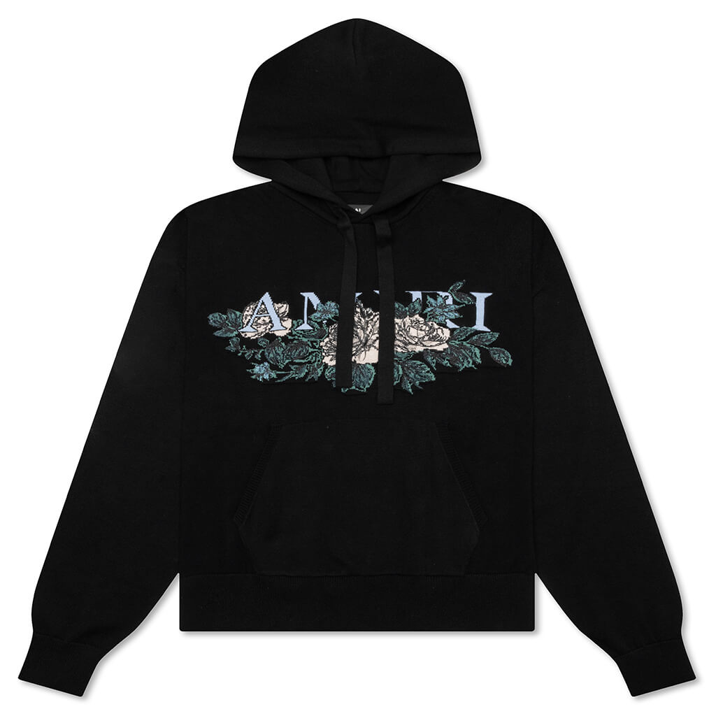 Floral Logo Hoodie - Black, , large image number null