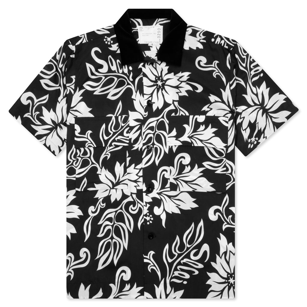 Floral Print Shirt - Black