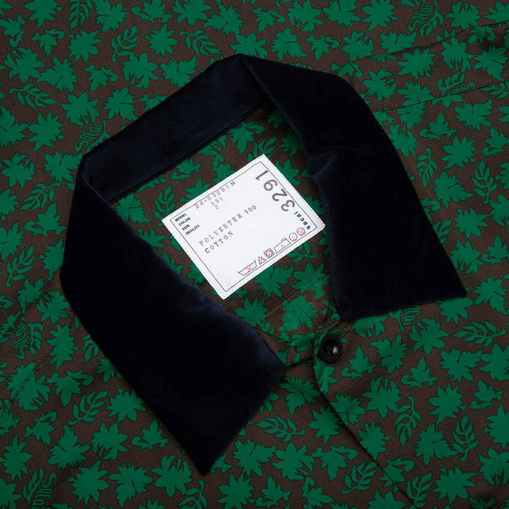 Floral Print Shirt - Green, , large image number null
