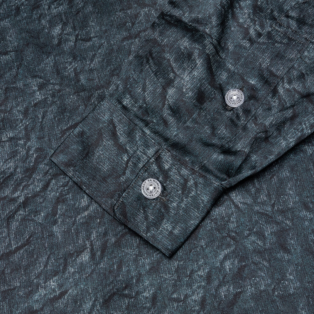 Silk Crinkle L/S Lounge Shirt - Black, , large image number null