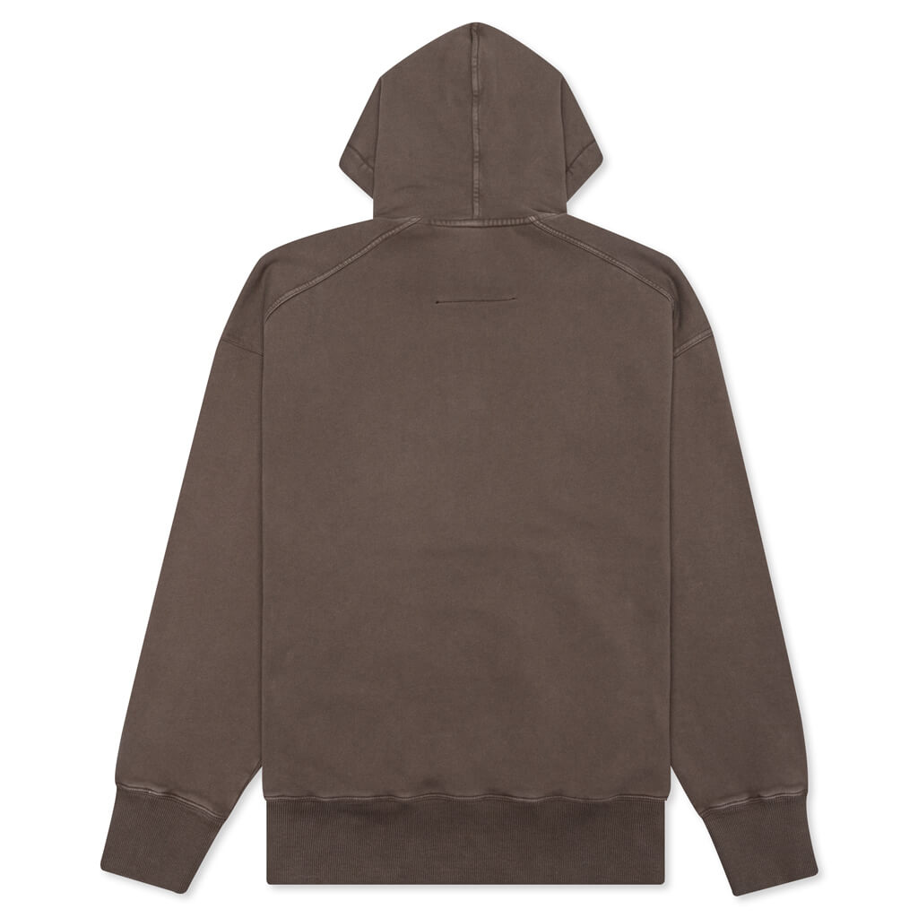 Barbed Wire Tufting Washed Hoodie - Chocolate