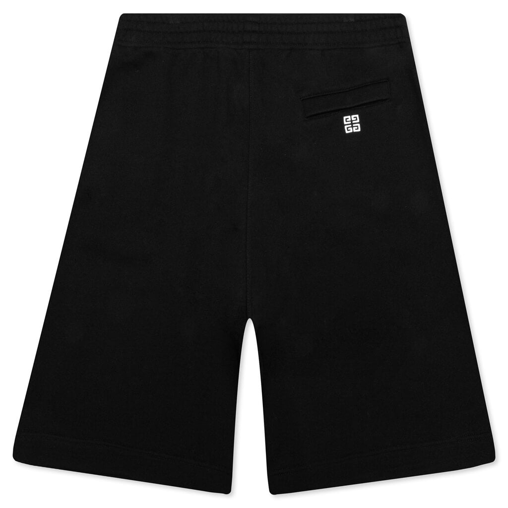 Boxy Fit Embroidered Shorts - Black