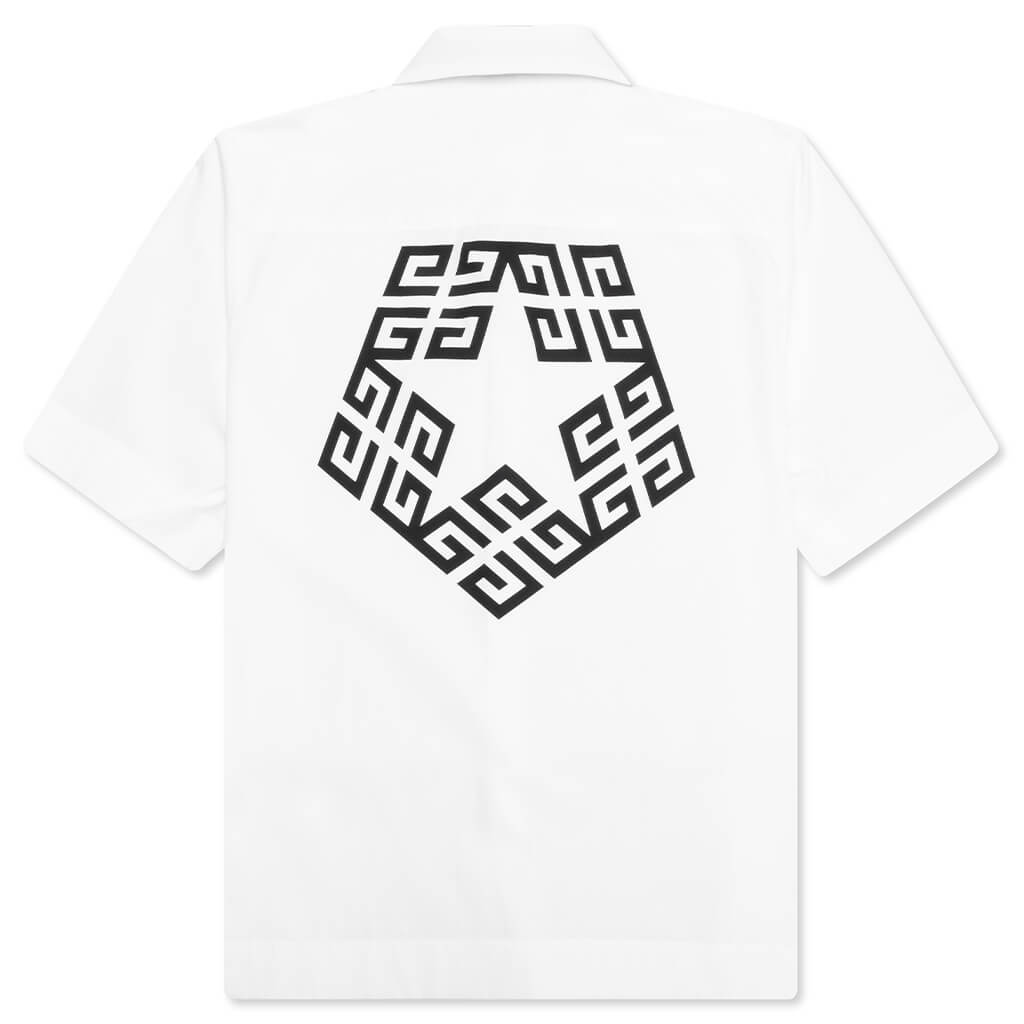 Boxy Fit Print Shirt - White