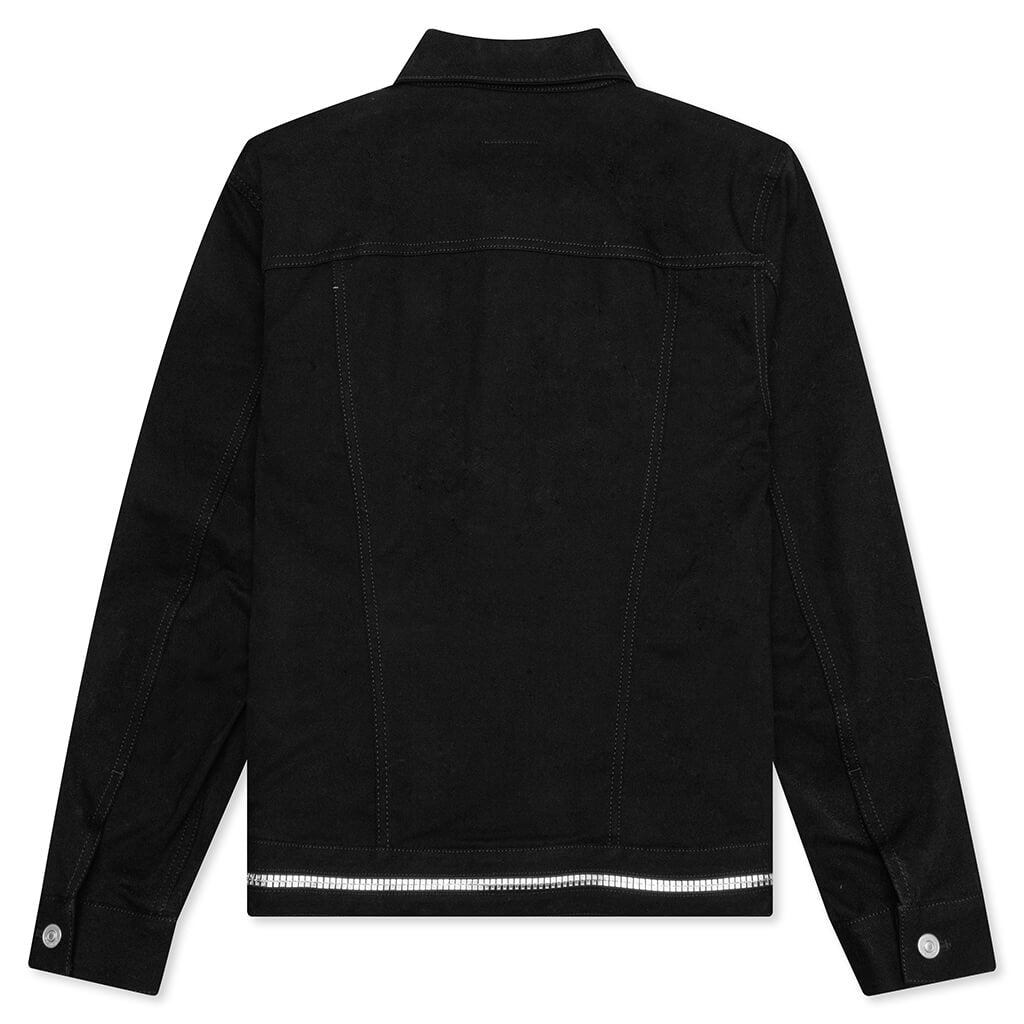 Classic Fit 4G Zip & Rivet Denim Jacket - Black