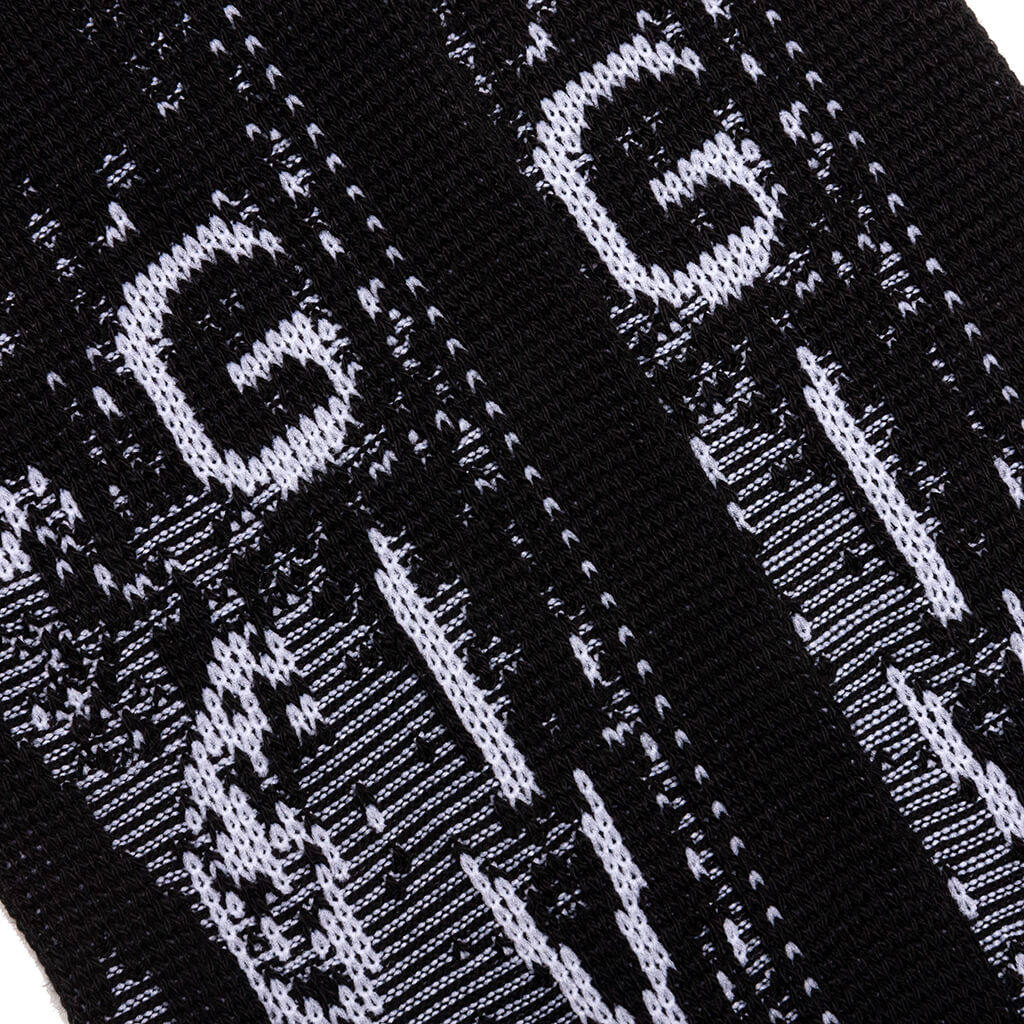 Letters Spray Bandana Socks - Black/Navy