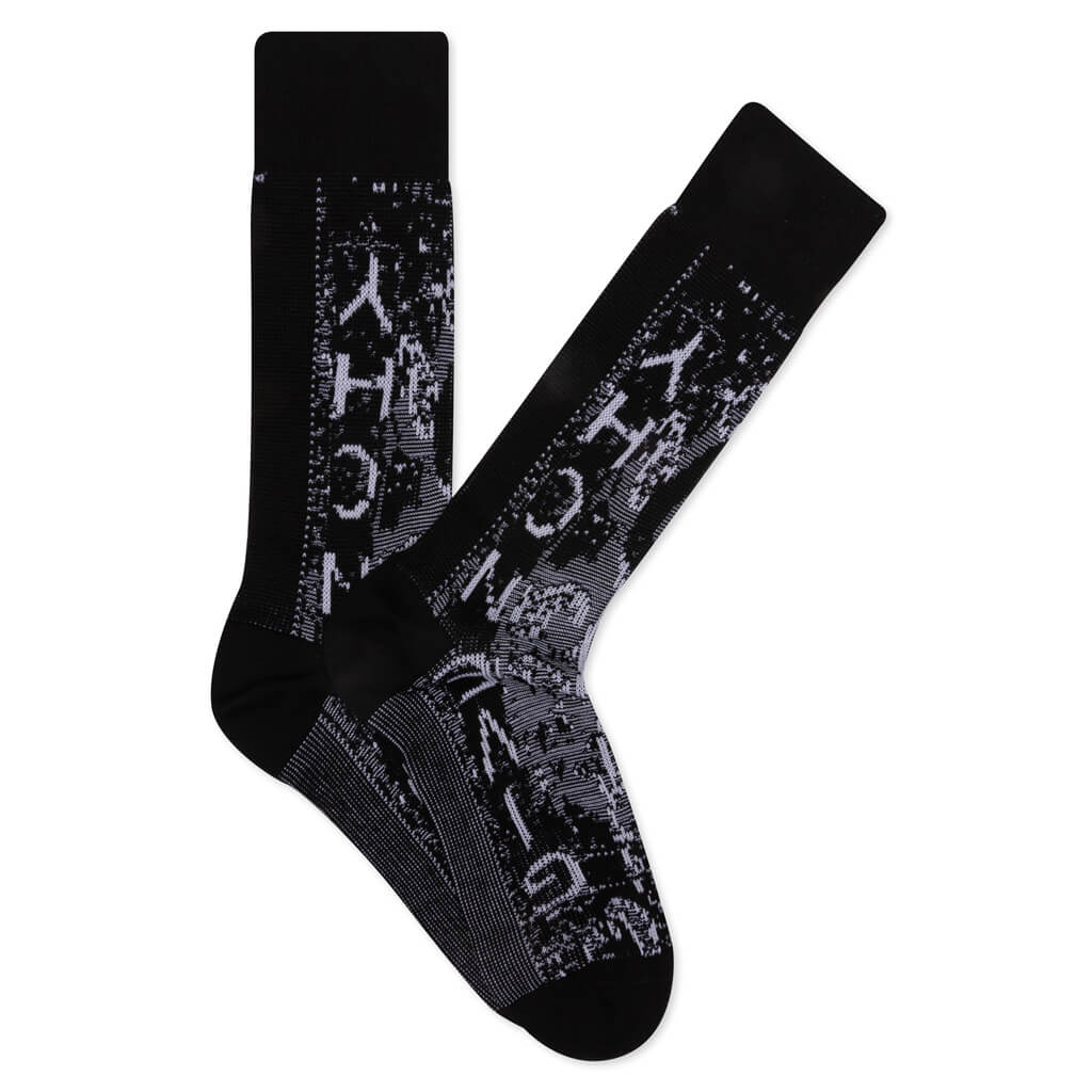 Letters Spray Bandana Socks - Black/Navy, , large image number null