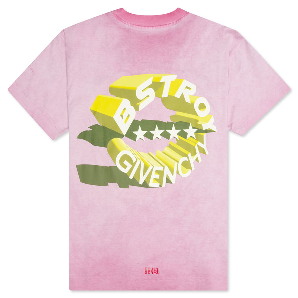 Oversized Printed Jersey T-Shirt - Bright Pink