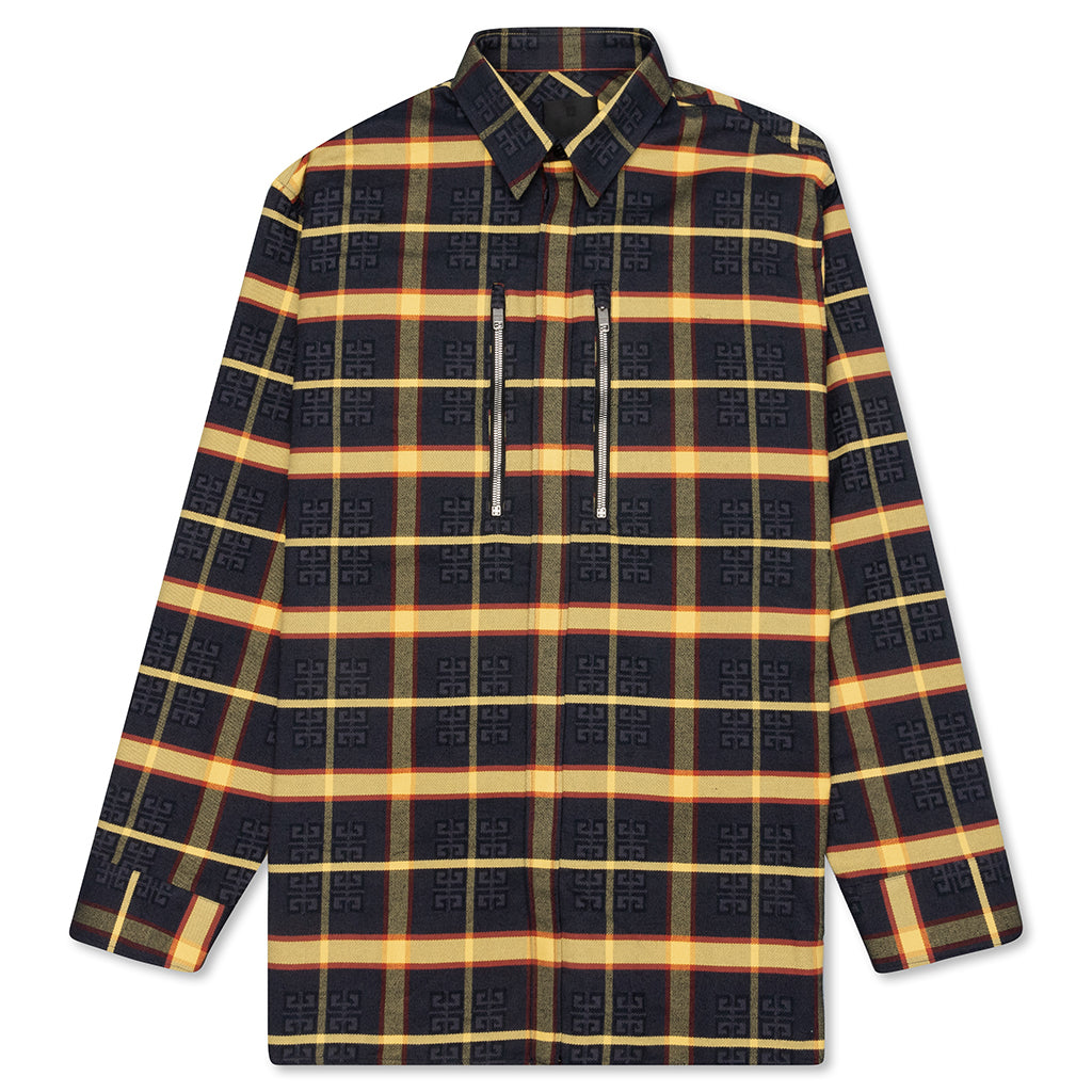 Oversized Shirt With Front Zips - Black/Yellow