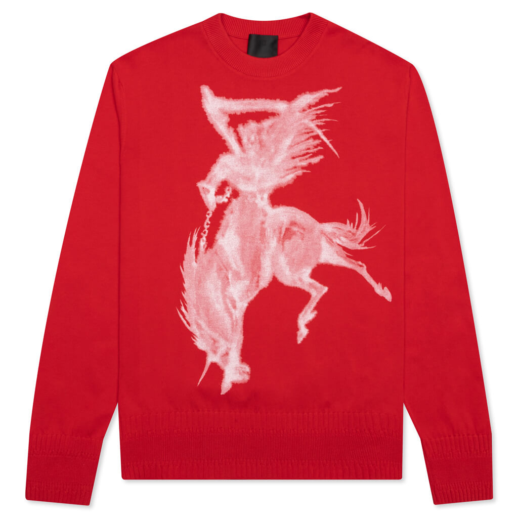 Reaper Printed Crewneck Sweater - Red