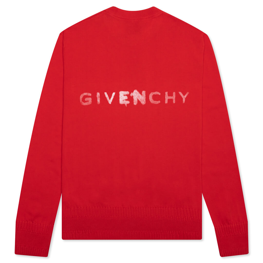 Reaper Printed Crewneck Sweater - Red