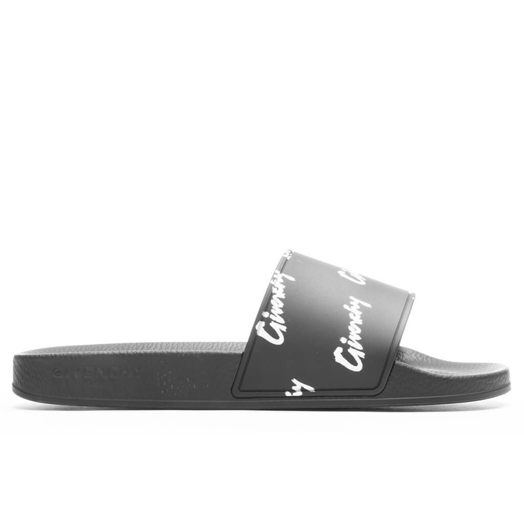 All Over Print Flat Sandals - Black/White