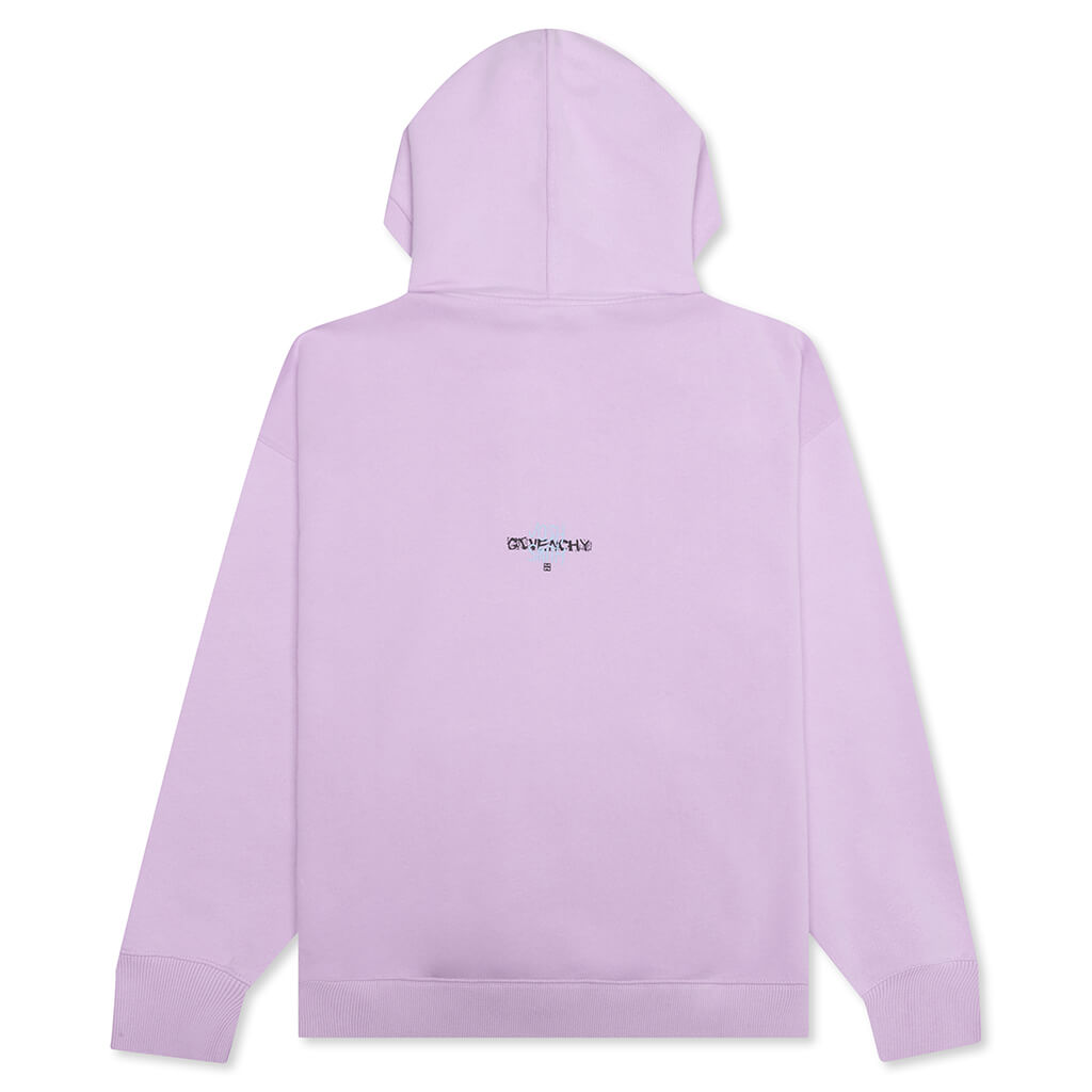 Slim Fit Embroidery & Print Hoodie - Lilac, , large image number null