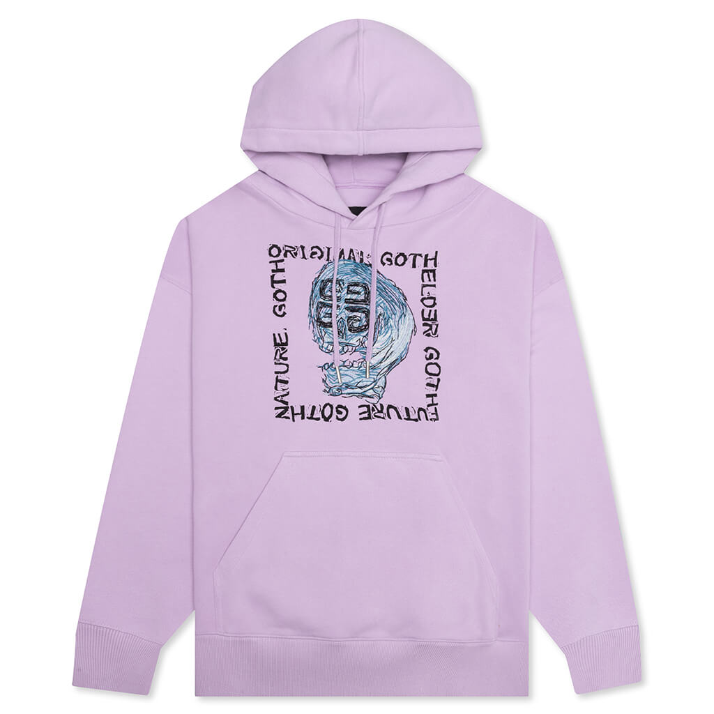 Slim Fit Embroidery & Print Hoodie - Lilac, , large image number null