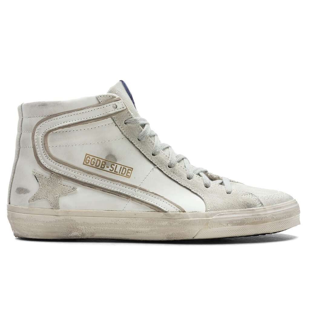Slide Leather Sneakers - White/Ice