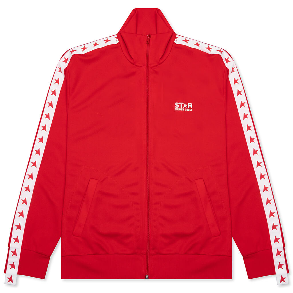 Star Zipped Track Jacket - Tango Red/White, , large image number null