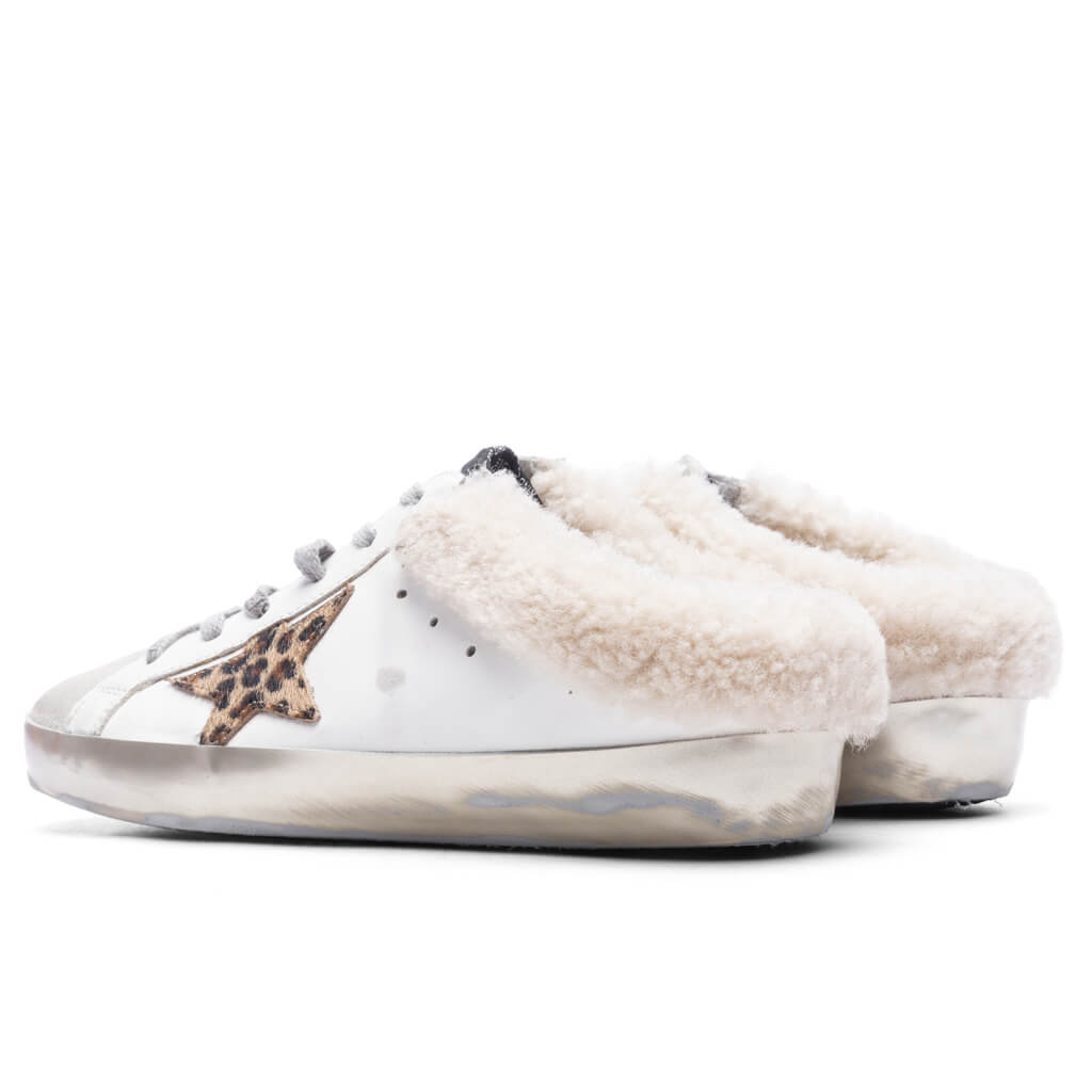 Women's Sabot Suede Toe - White/Beige/Brown Leopard, , large image number null