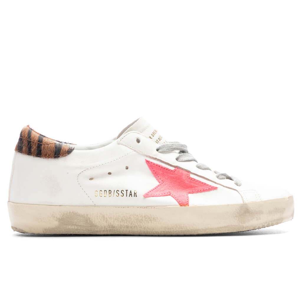 Women's Super-Star Sneakers - Creamy White/Fluorescent Red/Black, , large image number null