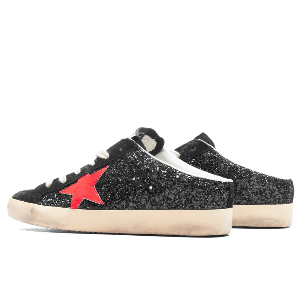 Women's Sneakers Leather Sabot Super Star - Black/Coral Red, , large image number null