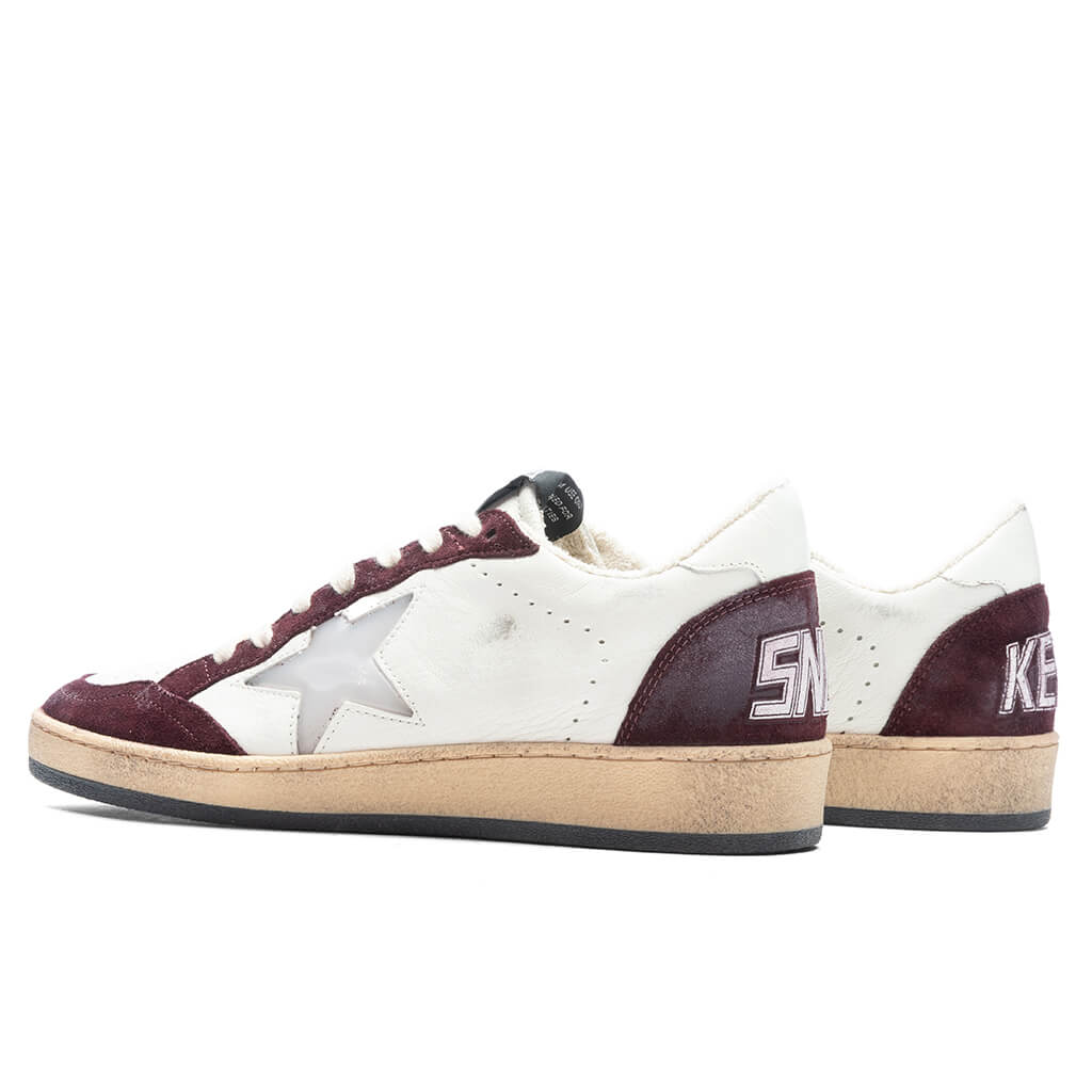 Women's Sneakers Leather Suede Ball Star - Red Wine/White, , large image number null