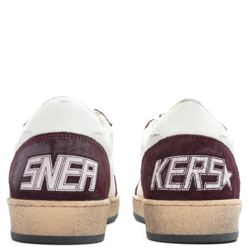 Women's Sneakers Leather Suede Ball Star - Red Wine/White, , large image number null
