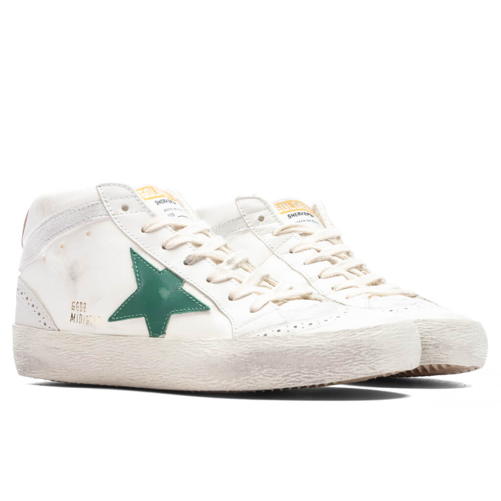 Women's Sneakers Nappa Suede Mid Star - Cream/Milky/Green