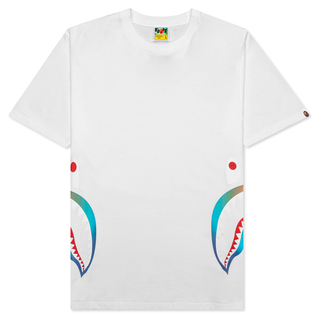 Gradation Side Shark Tee - White, , large image number null