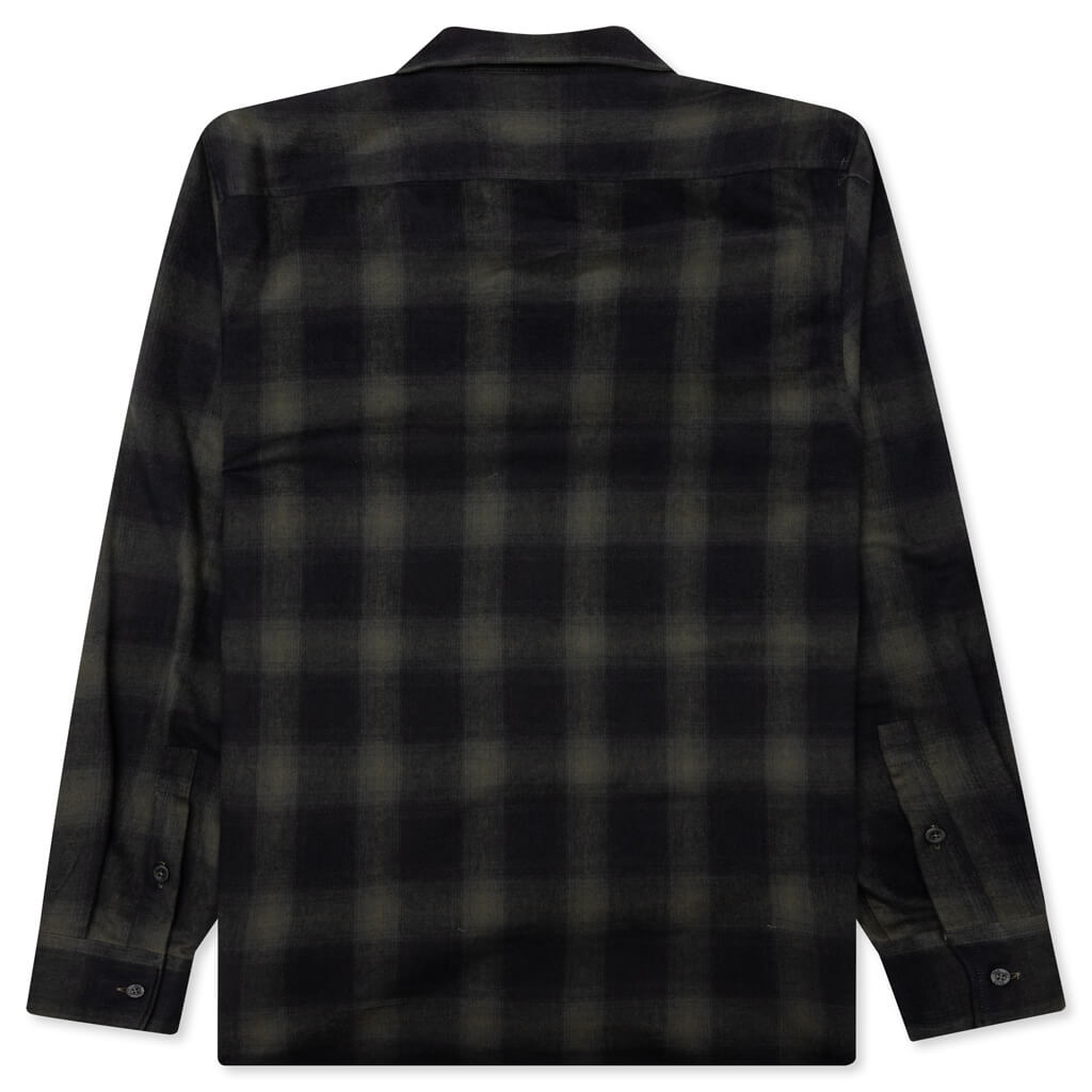 Graphic Flannel Shirt - Military Green