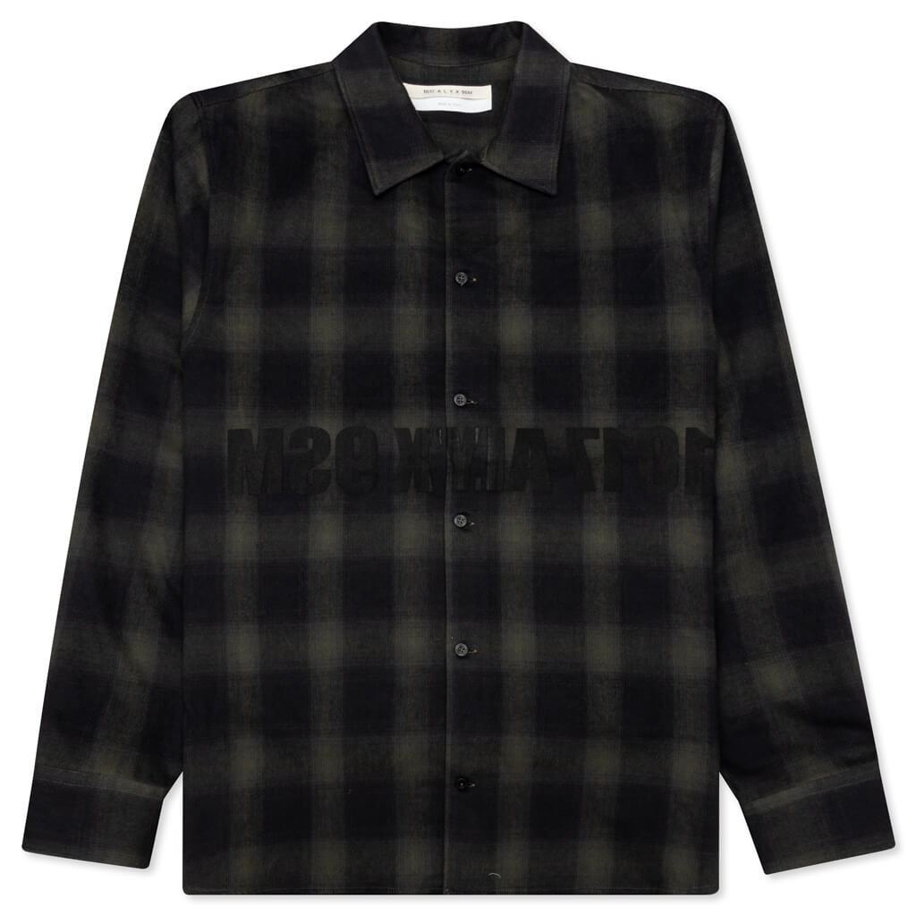 Graphic Flannel Shirt - Military Green