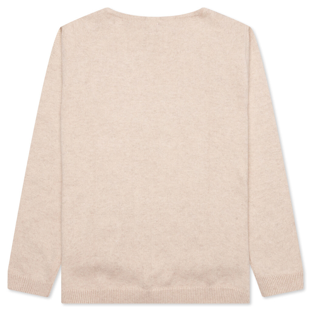 Heart Knit Sweater - Beige