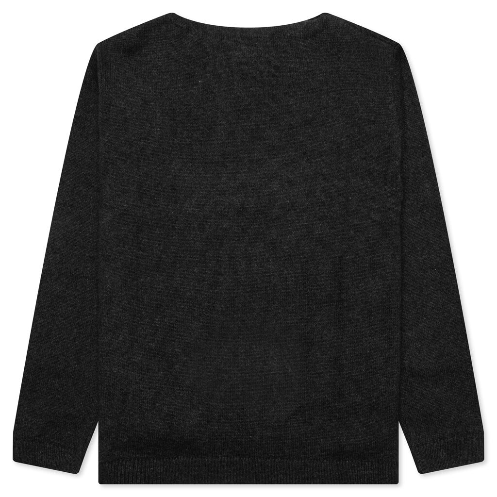 Heart Knit Sweater - Black, , large image number null