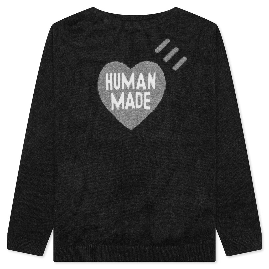 Heart Knit Sweater - Black, , large image number null