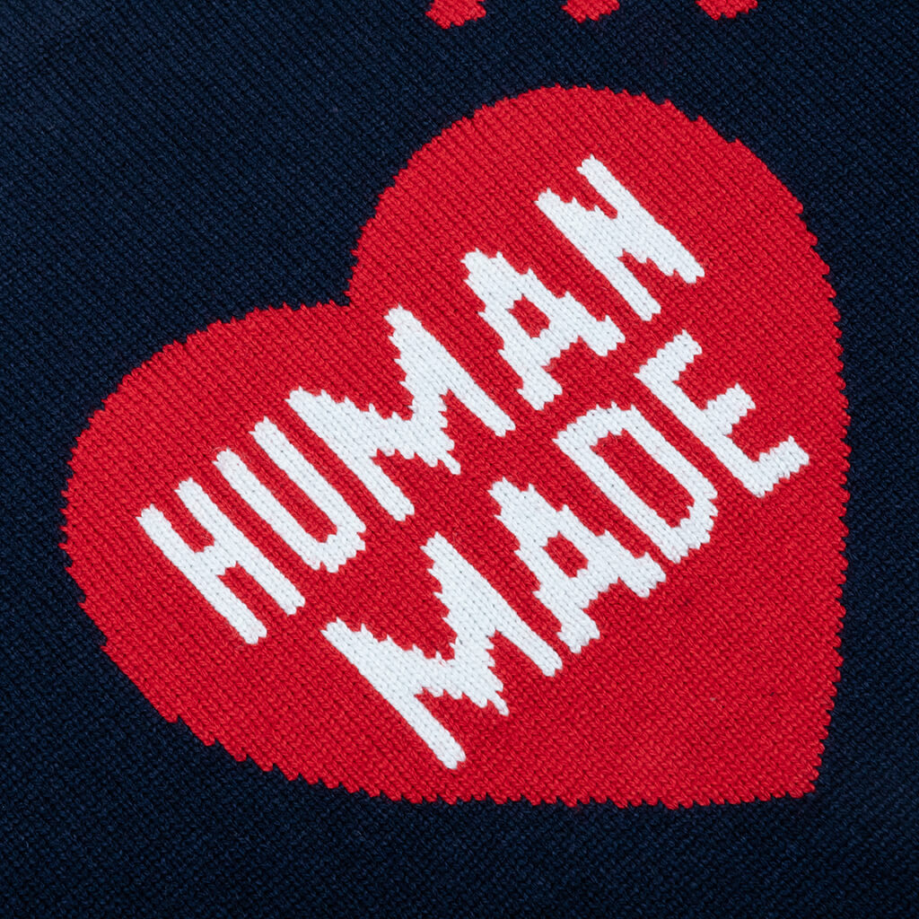 Heart Knit Sweater - Navy, , large image number null
